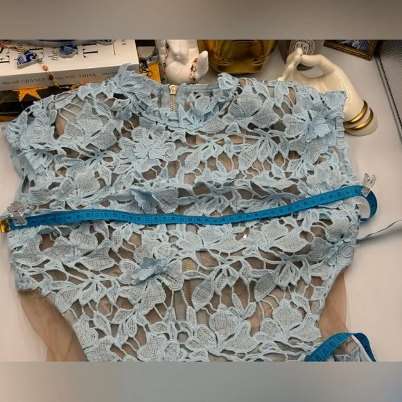 🆕 BRONX & BANCO 🧿 NWOT Lidia Lace Midi Dress - Pastel Blue - Size UK 10 / US 6 - Picture 15 of 16